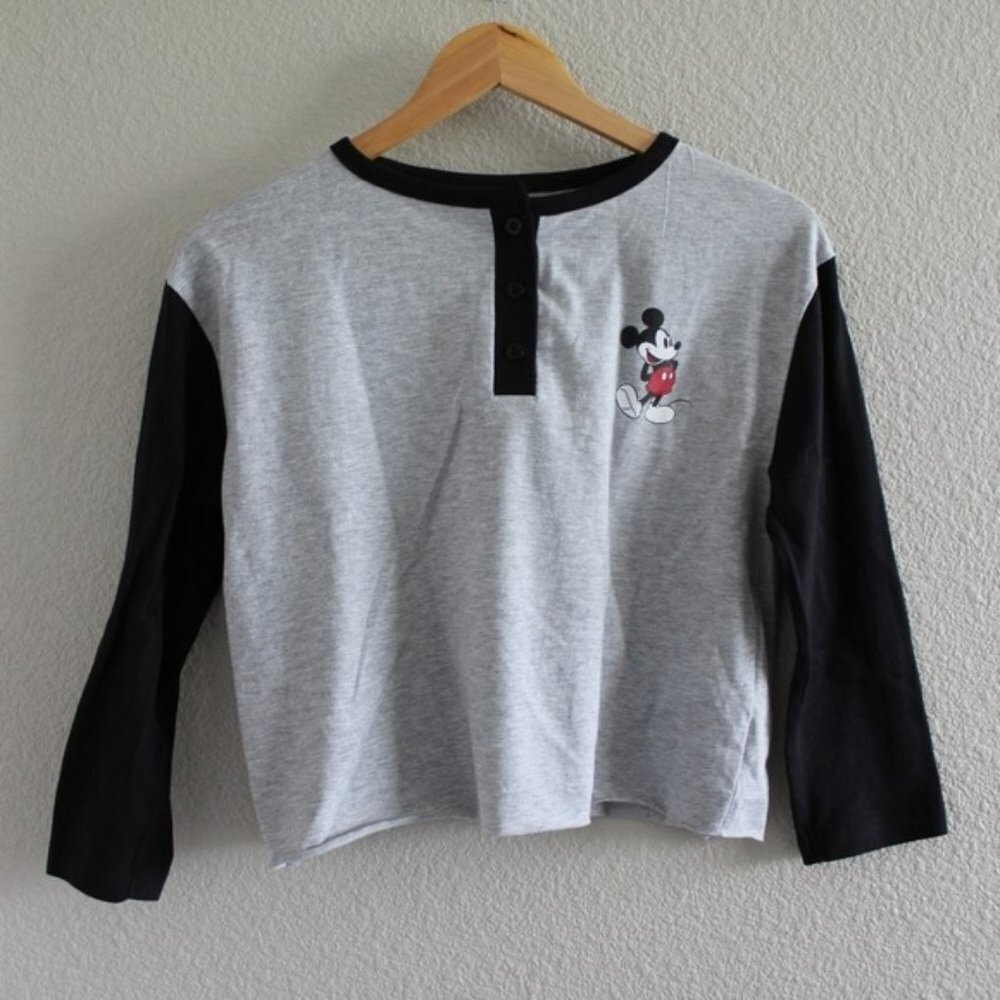 Disney Mickey Mouse Long Sleeve Raglan Top NWOT